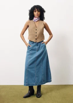 ERMELINE Blue Skirt