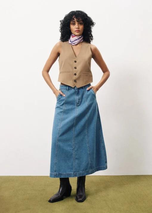 ERMELINE Blue Skirt