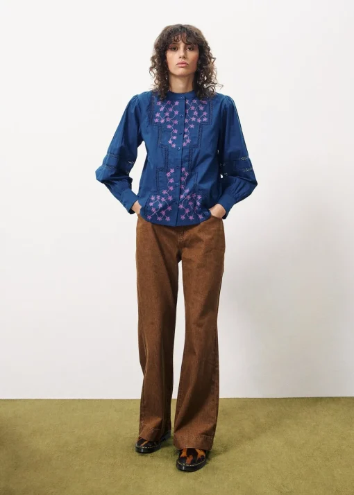 EVALEEN Blue Blouse
