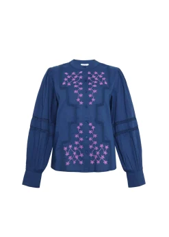 EVALEEN Blue Blouse