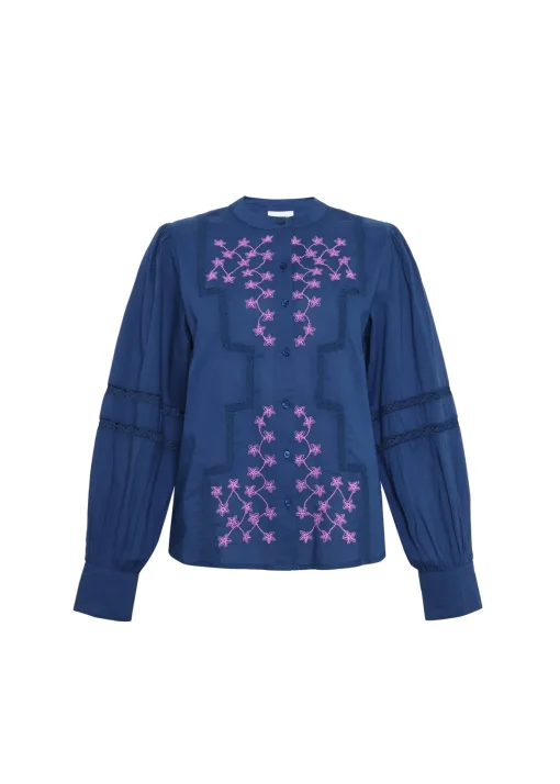 EVALEEN Blue Blouse