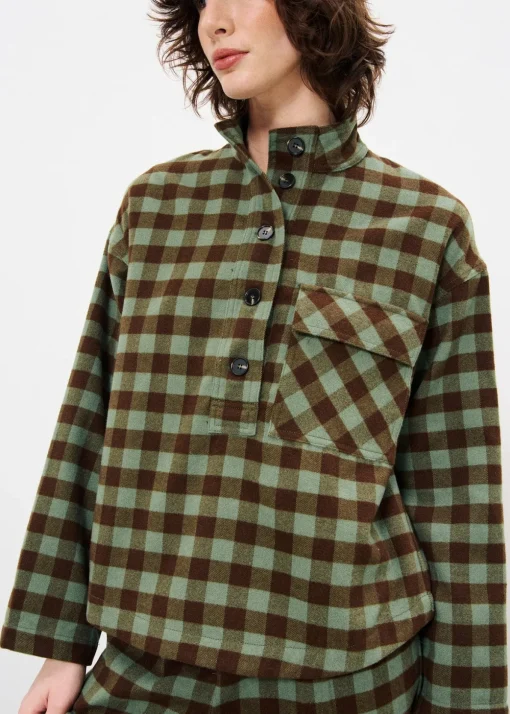 SOLAINE Green Blouse